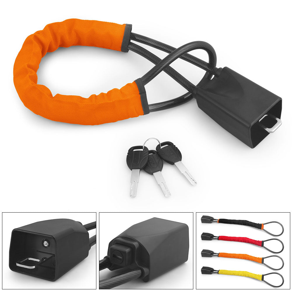 Car Steering Wheel Lock With Seat Belt Socket Steel Rope For Truck SUV Van USA