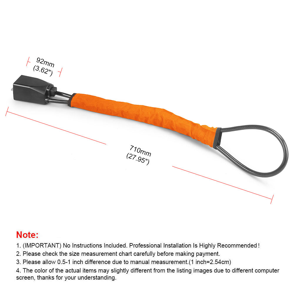Car Steering Wheel Lock With Seat Belt Socket Steel Rope For Truck SUV Van USA