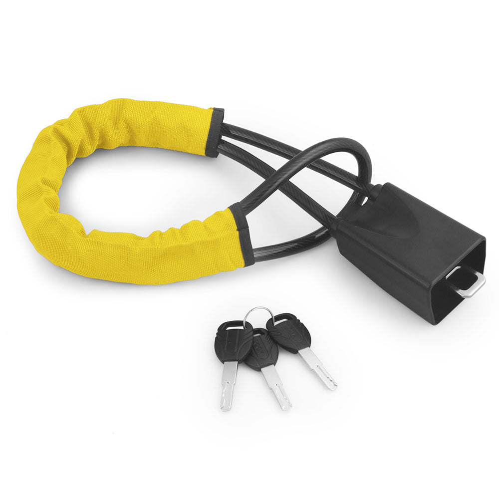 Car Steering Wheel Lock With Seat Belt Socket Steel Rope For Truck SUV Van USA