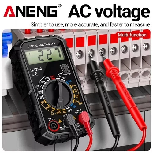 Digital Multimeter LCD Voltmeter Ammeter Ohmmeter Volt AC DC Tester Leads Meter