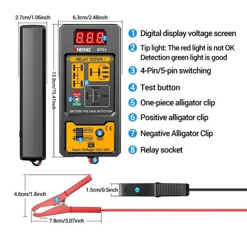 ANENG 11-25V Relay Detector RT01 Digital