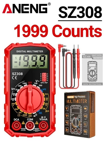 Digital Multimeter LCD Voltmeter Ammeter Ohmmeter Volt AC DC Tester Leads Meter